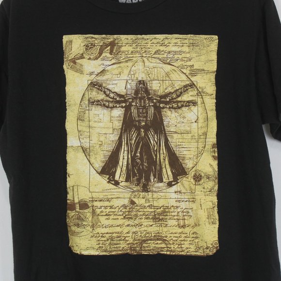 Star Wars Darth Vader Da Vinci Art Short Sleeve Shirt Color: Black  Size: MD - Picture 2 of 5